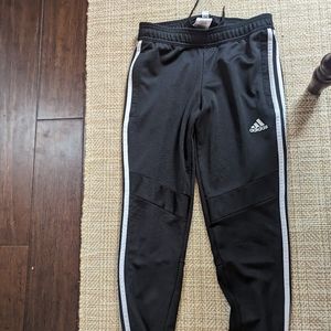Adidas, women's joggers, size XS, black with white stripe